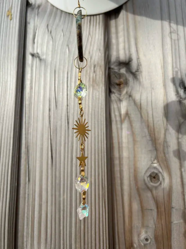 Attrape-Soleil Agate Verte & Cristaux