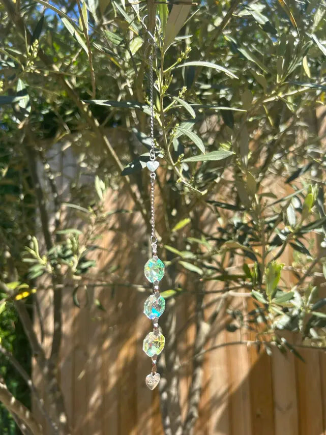Attrape-Soleil Cristal Irisés & Charm Cœur Argenté