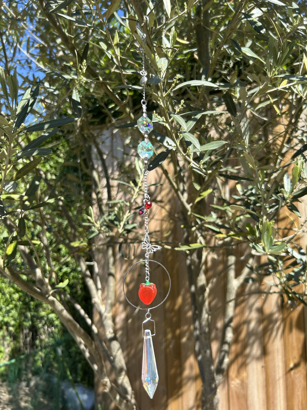 Attrape-Soleil Fraise & Cristaux Turquoise