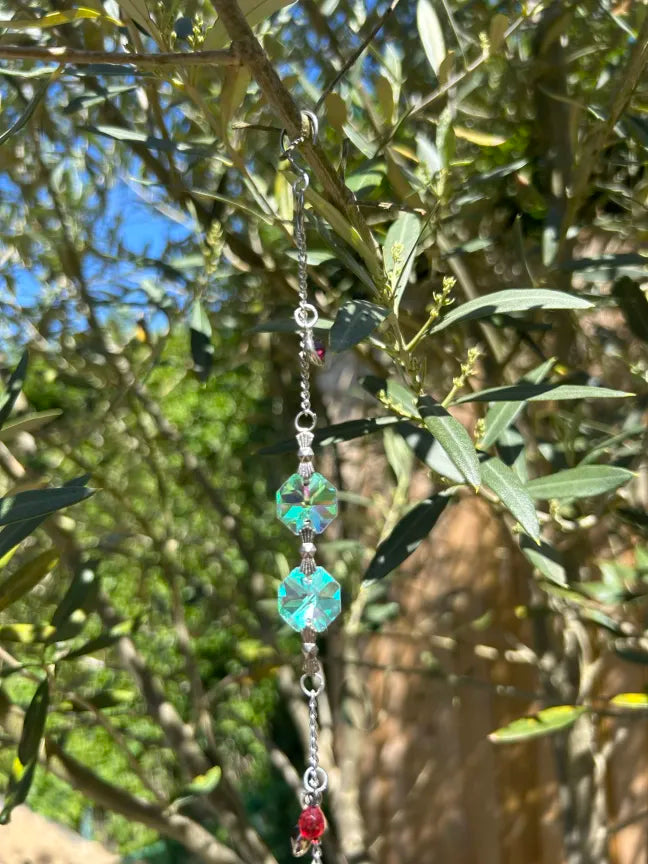 Attrape-Soleil Fraise & Cristaux Turquoise