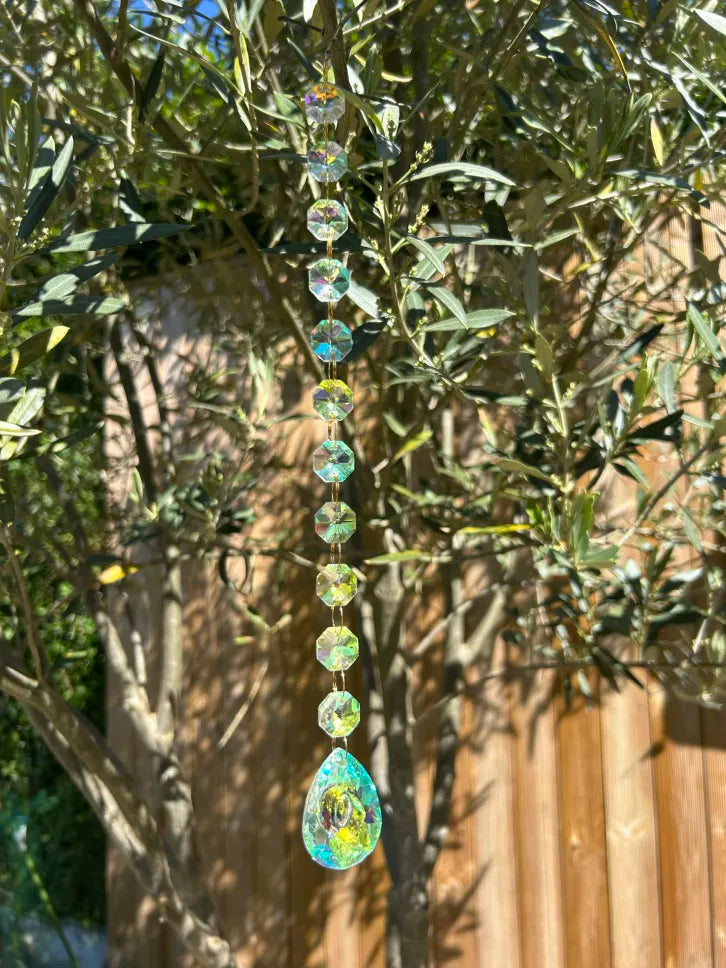 Attrape-Soleil Cascade de Cristaux & Larme Turquoise