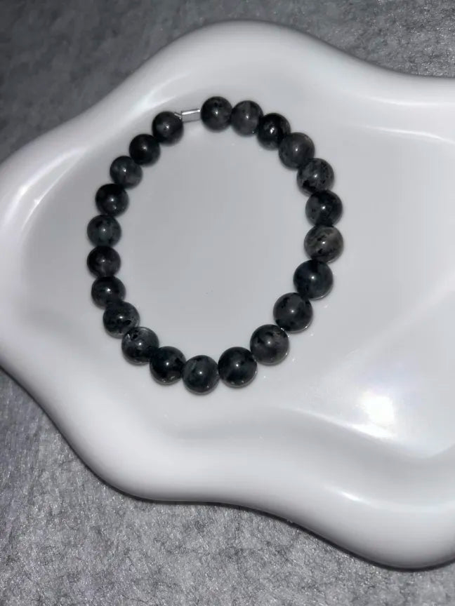 Bracelet Larvikite Fil Élastique