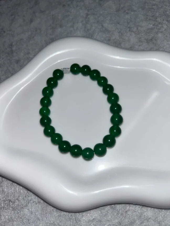 Bracelet Néphrite Fil Élastique