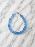 Bracelet Agate Teintée Bleue Fil Rigide