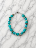Bracelet Amazonite & Fausse Turquoise Fil Rigide