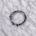 Bracelet Chips Améthyste — Fil Élastique