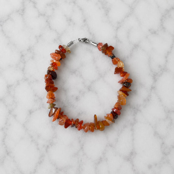 Bracelet Chips Cornaline Fil Rigide