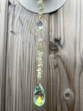 Attrape-Soleil Cercle Doré & Fluorite Verte en Cristal