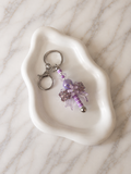 Porte-clés Nœud Lilas sur fond marbré