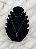 Collier parure jaspe bréchique acier inoxydable