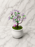 Arbre Fleur Mauve en Perles Artisanales – vue de face