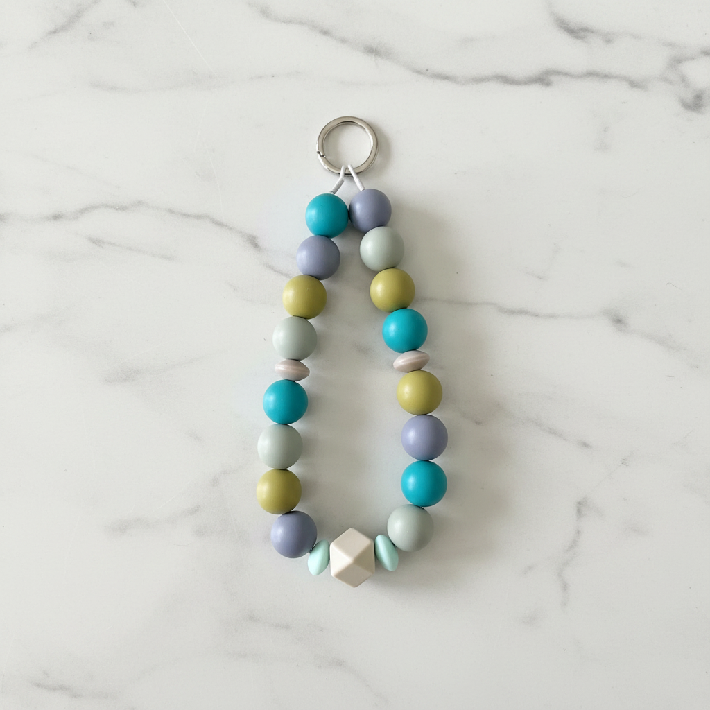 Porte-clés multicolore fond marbré - vue 3