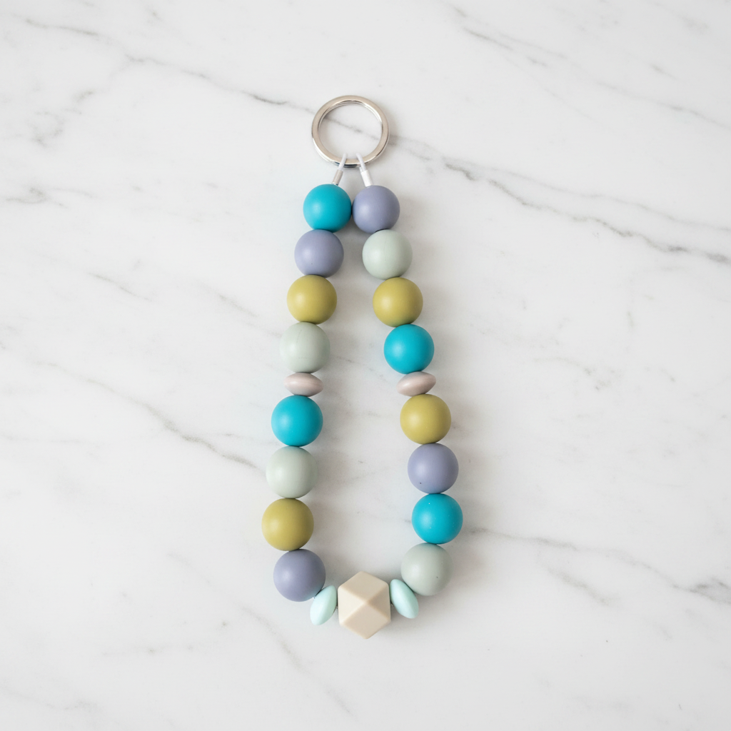 Porte-clés multicolore fond marbré - vue 2