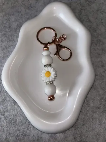 Porte-clés Marguerite Dorée
