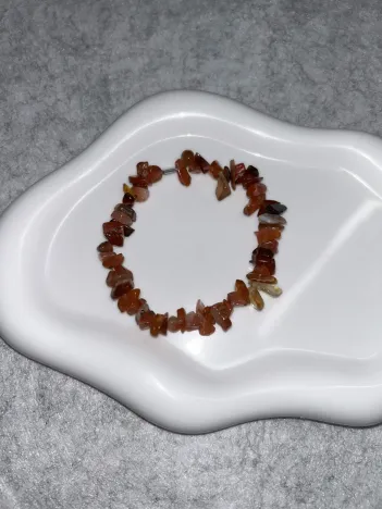 Bracelet Chips Cornaline Fil Élastique