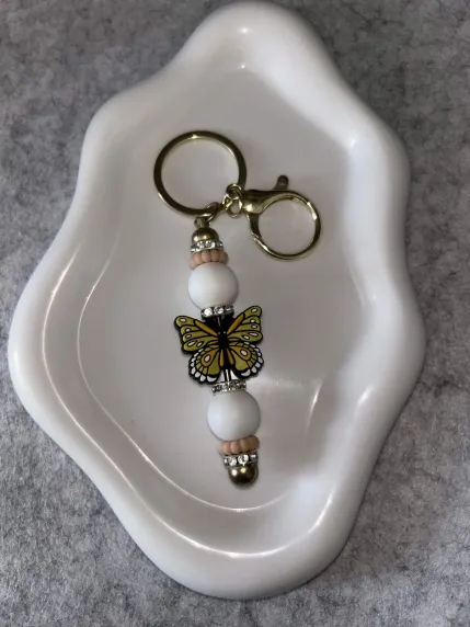 Porte-clés Papillon Jaune