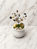 Arbre en Pierres Naturelles – vue de face avec cailloux et champignons