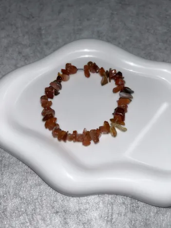 Bracelet Chips Cornaline Fil Élastique