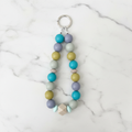 Porte-clés multicolore fond marbré - vue 1