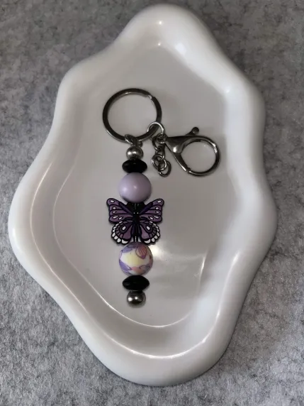 Porte-clés Papillon Violet
