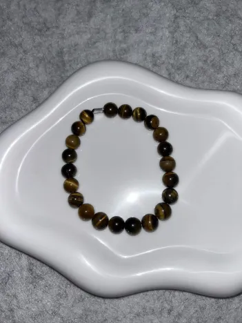 Bracelet Œil de Tigre Fil Élastique