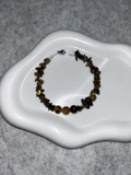 Bracelet Chips Œil de Tigre Fil Rigide