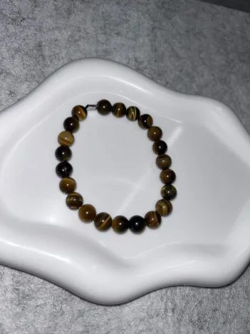 Bracelet Œil de Tigre Fil Élastique