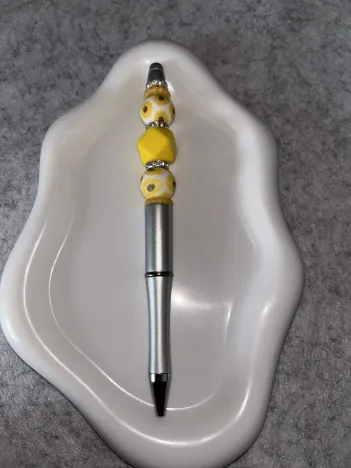 Stylo Personnalisé Perles Jaunes