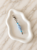 Porte-clés perles bleu ciel et turquoise pastel