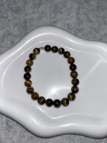 Bracelet Œil de Tigre Fil Élastique