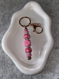 Porte-clés Perles Rose Vif