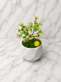 Arbre Fleur Jaune en Perles Artisanales – vue de face