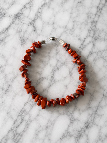 Bracelet Jaspe Rouge Fil Rigide
