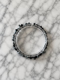 Bracelet Obsidienne Flocon de Neige Fil Élastique