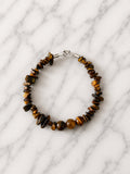 Bracelet Chips Œil de Tigre Fil Rigide