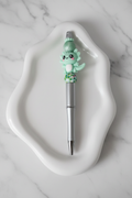 Stylo Personnalisé Axolotl Vert fond marbré