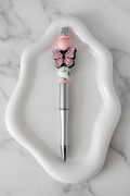 Stylo Personnalisé Papillon Rose droit