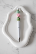 Stylo Personnalisé Perles Silicone Nature fond marbré